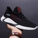 New Sports Shoes Men's Breathable Casual Mesh Shoes Comfort Increase Lace-up Non-slip Low-top Running Shoes - Image 5
