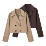 Sleek Slim Fit Short Trench Coat Jacket - Image 2