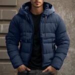 Men's Hooded Jacket Winter Pockets Zip-up Coat Casual Outerwear Clothing - Image 6