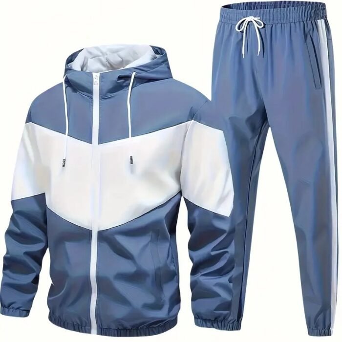 Mens Autumn Winter Two-Piece Hooded Sports Set - Image 5
