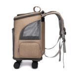 Portable Folding Trolley Pet Backpack Traveling Cat Backpack With Universal Wheel Trolley Pet Bag - Image 7
