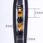 Natural Tiger Eye Stone Bracelet For Men Women - Handmade Leather Braided Healing Bracelet, Courage & Luck Meaning, Birthday Christmas Gift - Image 9