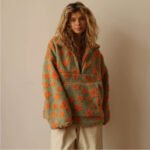 Winter Flowers Lambskin Sweatshirt With Big Pocket Casual Loose Zip-up Lapel Pullover Top Women's Clothing - Image 4