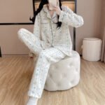 Womens Cotton Long-Sleeve All-Cotton Cozy Sweet Loungewear Set - Image 2
