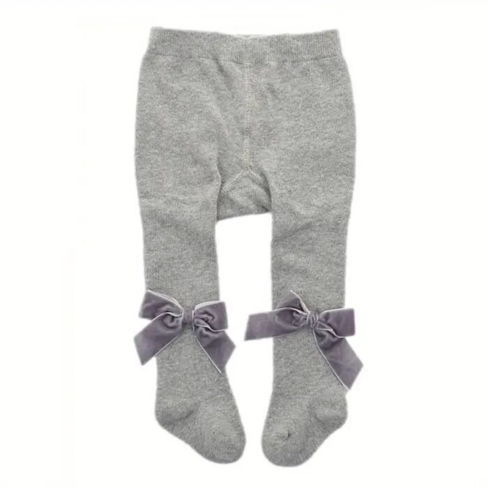 Springautumn Velvet Bow Baby Tights - Image 2