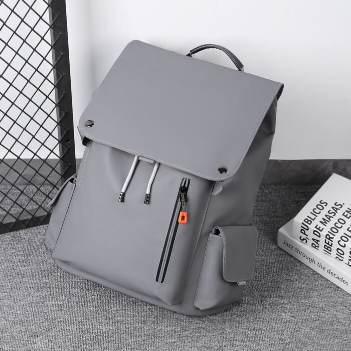 Men's Large Capacity Laminated Leather Fashionable Backpack - Image 8