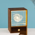 Wooden Box Square Crystal Ball Elk Cloud Night Light Christmas Birthday Gift - Image 8