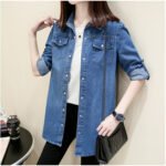 Mid-length Slimming Denim Shirt For Women - Image 2