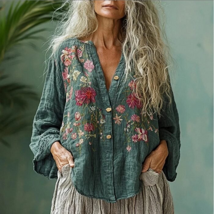 Women's Casual Floral Shirt - Image 4