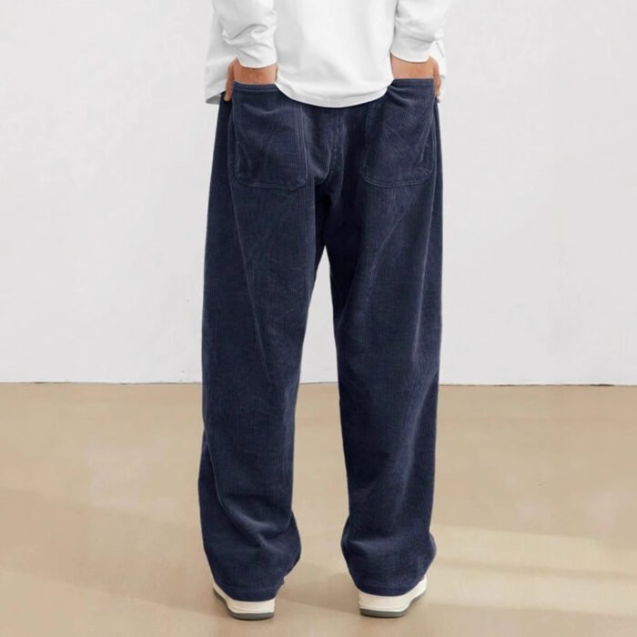 Men's Drawstring Trousers Casual Loose-fitting Pockets Straight Pants Sports Clothing - Image 8