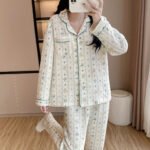 Womens Cotton Long-Sleeve All-Cotton Cozy Sweet Loungewear Set - Image 6