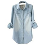 Mid-length Slimming Denim Shirt For Women - Image 3