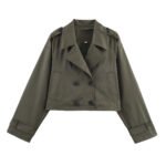Sleek Slim Fit Short Trench Coat Jacket - Image 3