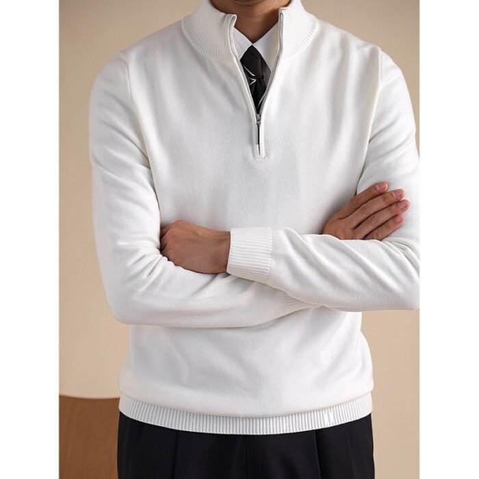 Half-turtleneck Long-sleeve Knit Sweater - Image 2