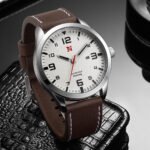 Mens Quartz Watch With A Leather Strap Large Dial And Calendar - Image 5