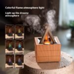 Flame Effect Aromatherapy Humidifier Aroma Diffuser Desktop Usb Plug-in Heavy Fog Humidifier USB Desktop Diffuser With Large Mist Essential Oil Compatible 7-Color LED Light - Image 3