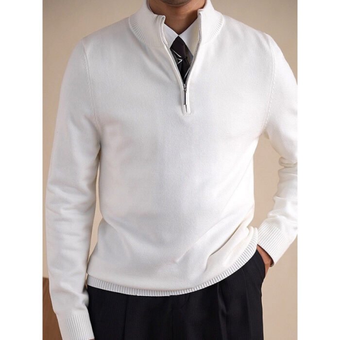 Half-turtleneck Long-sleeve Knit Sweater - Image 3