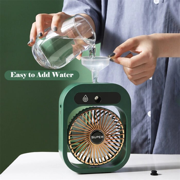 Air Conditioning Fan Desk Misting Fan Air Cooler Cooling USB Rechargeable Humidifier Portable Spray Fan With 3 Wind Speeds Mist Fan For Home - Image 7