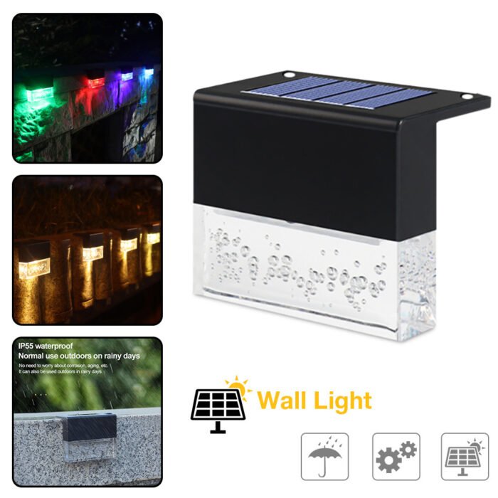 Waterproof New RGB LED Solar Light Step Fence Light - Image 6