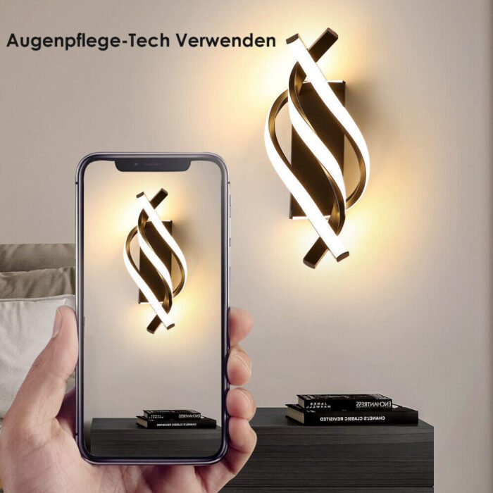 Creative LED Wall Light Black - 22W 3-Color Change Bedroom Indoor WallLamp UK - Image 6