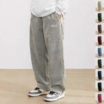 Men's Drawstring Trousers Casual Loose-fitting Pockets Straight Pants Sports Clothing