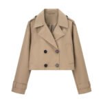 Sleek Slim Fit Short Trench Coat Jacket - Image 4