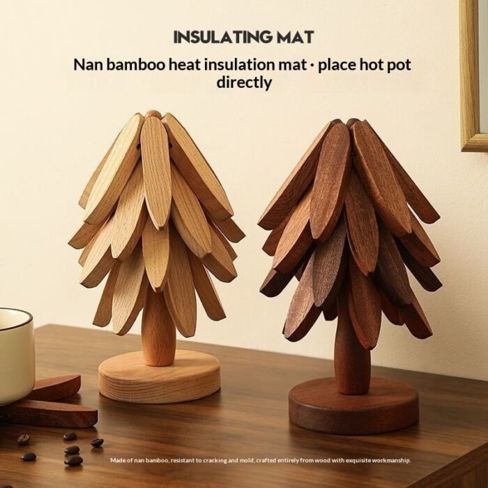 Tree Design Stand Wooden Trivets Decorative Anti Scald Heat Resistant Table Mat Coaster Wood Placemats Pot Table Heat Insulation Pad - Image 3
