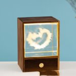 Wooden Box Square Crystal Ball Elk Cloud Night Light Christmas Birthday Gift - Image 5