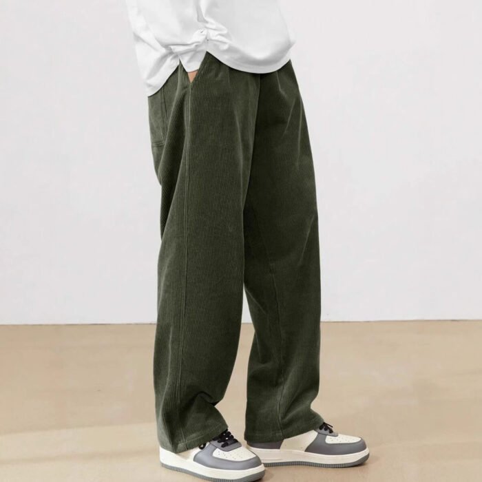 Men's Drawstring Trousers Casual Loose-fitting Pockets Straight Pants Sports Clothing - Image 2