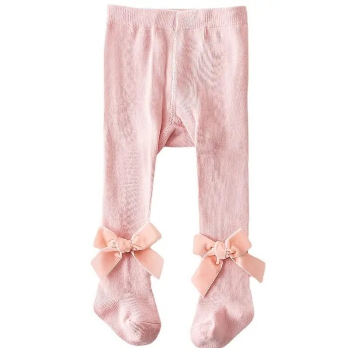 Springautumn Velvet Bow Baby Tights - Image 3