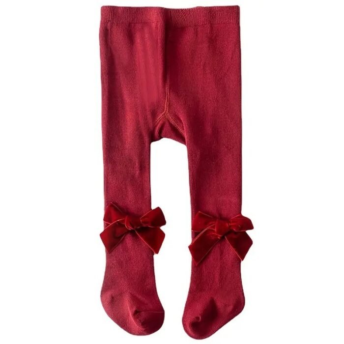 Springautumn Velvet Bow Baby Tights - Image 10