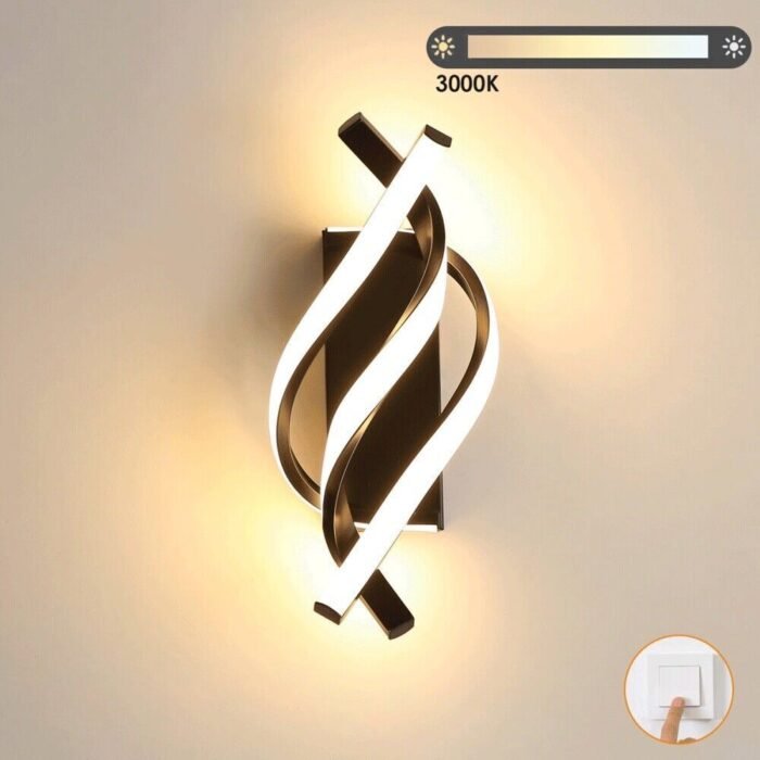 Creative LED Wall Light Black - 22W 3-Color Change Bedroom Indoor WallLamp UK - Image 9