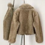 Stylish Short Winter Coat With A Suit Collar And Faux Fur Trim - Image 6