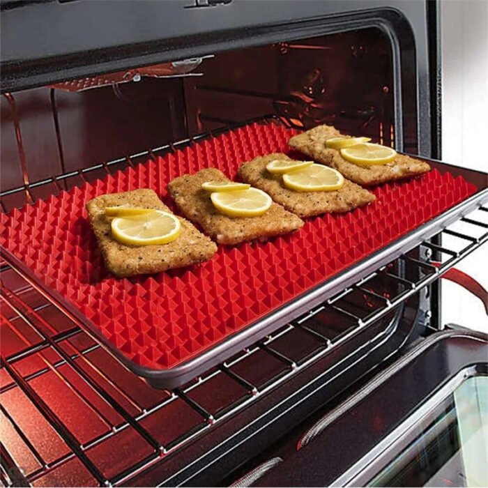 Non-Stick Silicone Pyramid Cooking Mat Baking Mat With Grid Versatile Oven BBQ Cooking Mat Heat-Resistant Mat Kitchen Tools Kitchen Gadgets - Image 3
