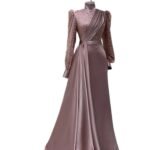 Stand Collar All-inclusive Long Sleeve Detachable Evening Dress Elegant Elegant Two-piece Suit - Image 3