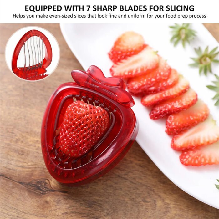 Red Strawberry Slicer Plastic Fruit Carving Tools Salad Cutter Berry Strawberry Cake Decoration Cutter Kitchen Gadgets - Image 10