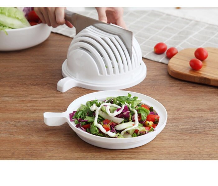Salad Cutter Fruit Salad Cutting Bowl - Image 3