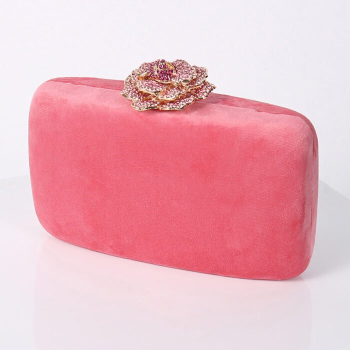 New Diamond Decoration Evening Bag PU Flannel Clutch Bag Chain Satchel Banquet Dress Bag Party Evening Gift Bag Evening Bag - Image 7