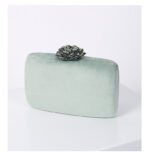 New Diamond Decoration Evening Bag PU Flannel Clutch Bag Chain Satchel Banquet Dress Bag Party Evening Gift Bag Evening Bag - Image 5