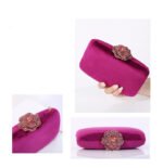 New Diamond Decoration Evening Bag PU Flannel Clutch Bag Chain Satchel Banquet Dress Bag Party Evening Gift Bag Evening Bag - Image 2