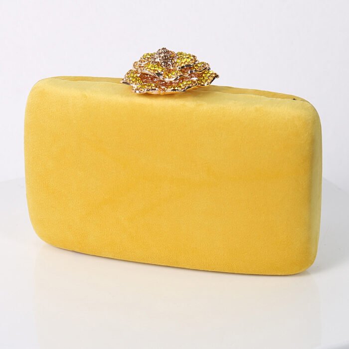 New Diamond Decoration Evening Bag PU Flannel Clutch Bag Chain Satchel Banquet Dress Bag Party Evening Gift Bag Evening Bag - Image 8