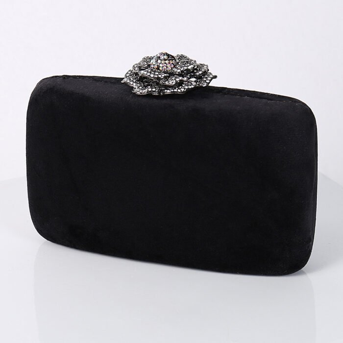New Diamond Decoration Evening Bag PU Flannel Clutch Bag Chain Satchel Banquet Dress Bag Party Evening Gift Bag Evening Bag - Image 6