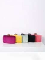 New Diamond Decoration Evening Bag PU Flannel Clutch Bag Chain Satchel Banquet Dress Bag Party Evening Gift Bag Evening Bag - Image 4