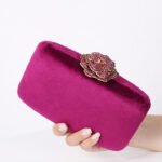New Diamond Decoration Evening Bag PU Flannel Clutch Bag Chain Satchel Banquet Dress Bag Party Evening Gift Bag Evening Bag