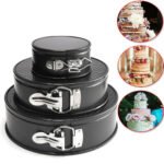 3PCS SET Non Stick Cake Tier Mold Baking Pan Tray Spring Form Round Bakeware - Image 3