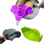 Silicone Clip-on Pot Pan Bowl Funnel Oil Strainer Creative Rice Washing Colander for Draining Liquid Fits All Pot Size - Image 2