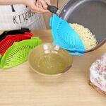 Silicone Clip-on Pot Pan Bowl Funnel Oil Strainer Creative Rice Washing Colander for Draining Liquid Fits All Pot Size - Image 4