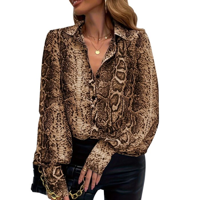 Stylish And Elegant Leopard-print Long-sleeve Cardigan Shirt - Image 2