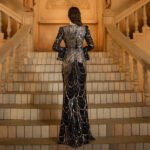 Long Sleeve Round Neck Slim-fit Sheath Sequined Banquet Fishtail Evening Dress - Image 2