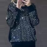 Loose-fitting Long-sleeve Top With Rhinestone Detailing - Image 4